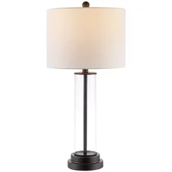 Kirklands Home Table Lamps|Glass Column Cassian Table Lamp White
