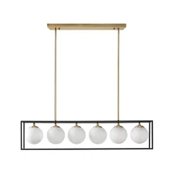 Kirklands Home Chandeliers & Pendant Lighting|Glass Globes Rectangle Chandelier