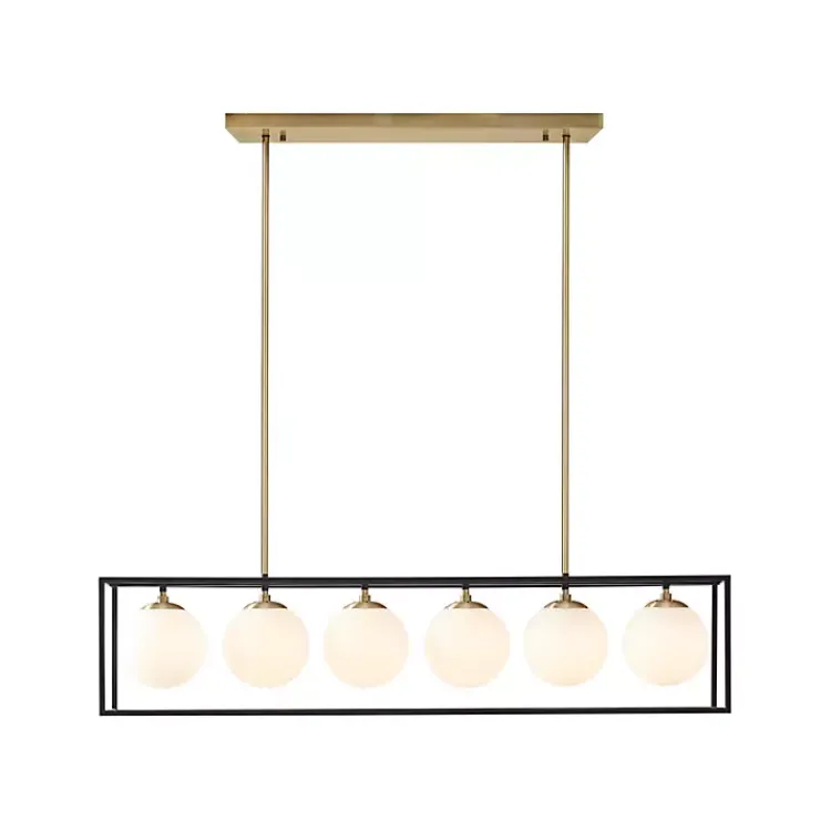 Kirklands Home Chandeliers & Pendant Lighting|Glass Globes Rectangle Chandelier