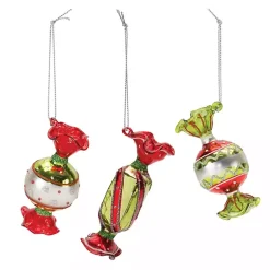 Outlet Glass Wrapped Christmas Candy Ornaments, Set of 12 Christmas Ornaments