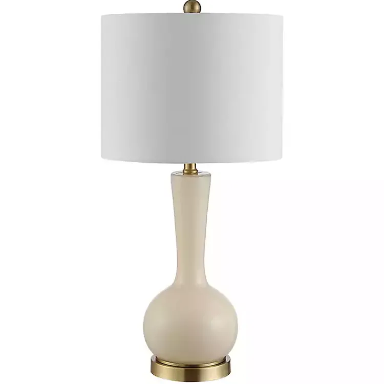 Kirklands Home Table Lamps|Glazed Glass Teardrop Table Lamp Ivory