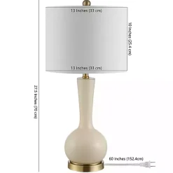 Kirklands Home Table Lamps|Glazed Glass Teardrop Table Lamp Ivory