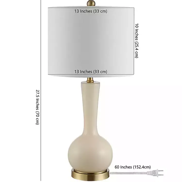 Kirklands Home Table Lamps|Glazed Glass Teardrop Table Lamp Ivory