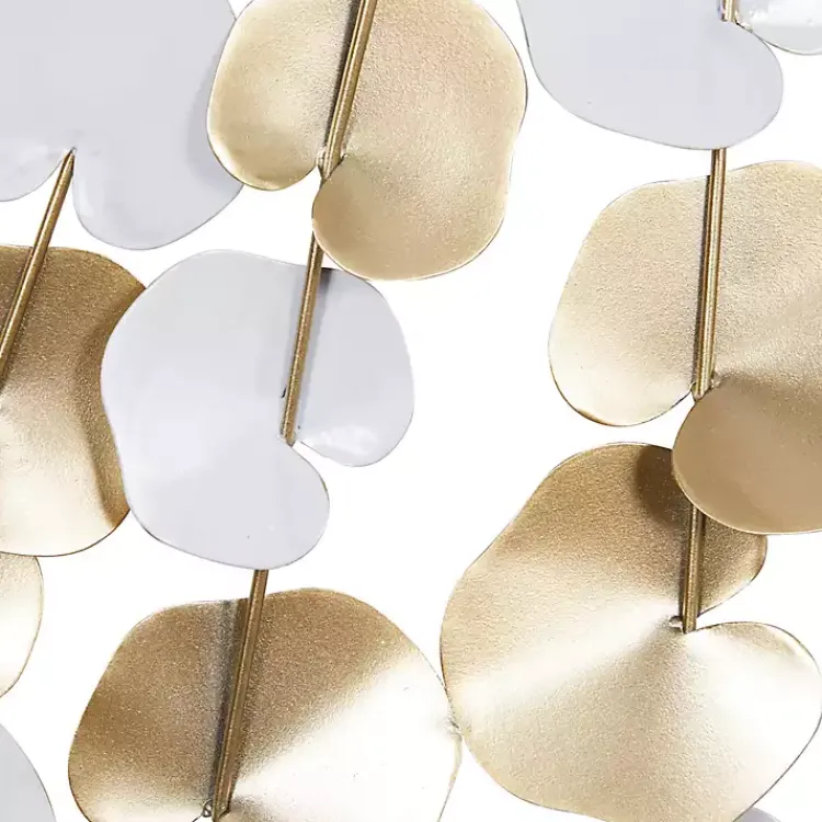 Kirklands Home Wall Plaques|Glossy Gold Leaves Framed Wall Plaque