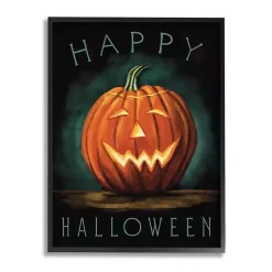 New Glowing Happy Jack-O-Lantern Canvas Wall Art Halloween