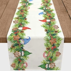 Kirklands Home Table Linens|Gnome and Cookies Twill Table Runner, 72 in. Multi