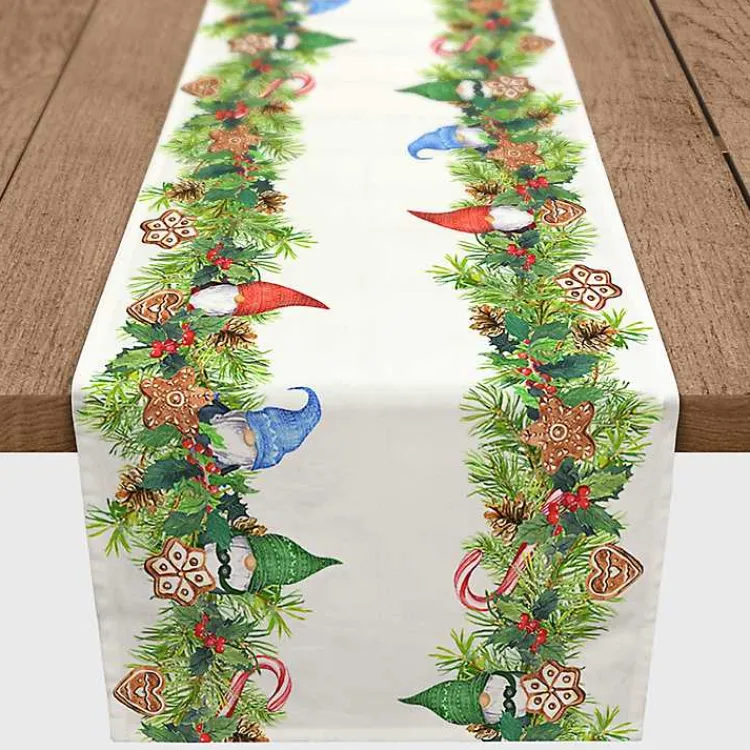Kirklands Home Table Linens|Gnome and Cookies Twill Table Runner, 90 in. Multi