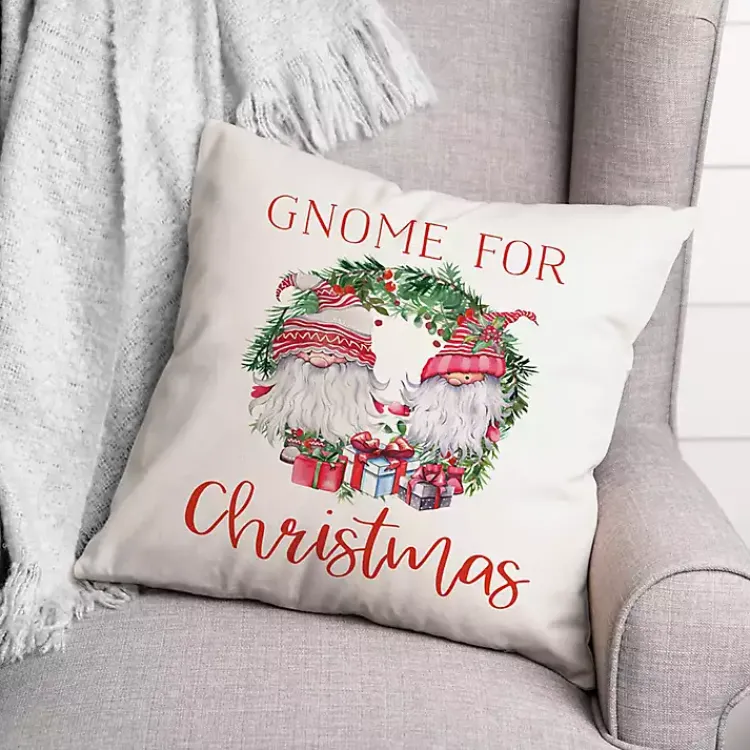 Hot Gnome for Christmas Wreath Pillow Pillows
