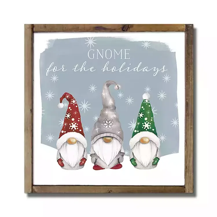Best Gnome for the Holidays Framed Wood Wall Plaque Christmas Art & Wall Decor
