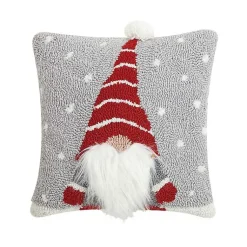 Online Gnome in Striped Hat Christmas Pillow Pillows