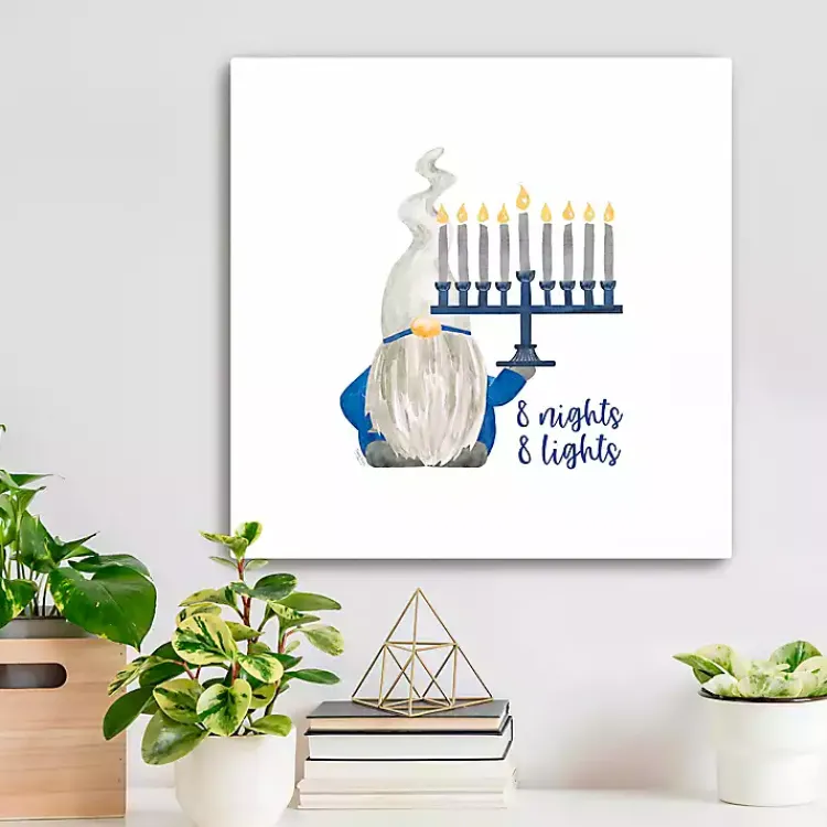 Discount Gnome with Menorah Canvas Art Print Hanukkah Decorations