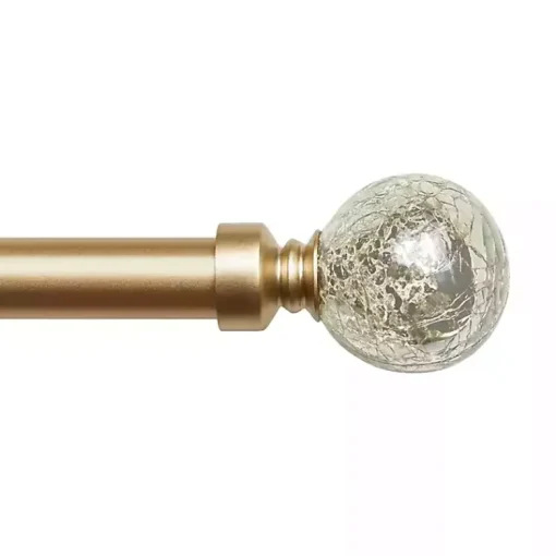 Kirklands Home Curtain Rods & Hardware|Gold Aged Mercury Sphere Curtain Rod, 72 in.