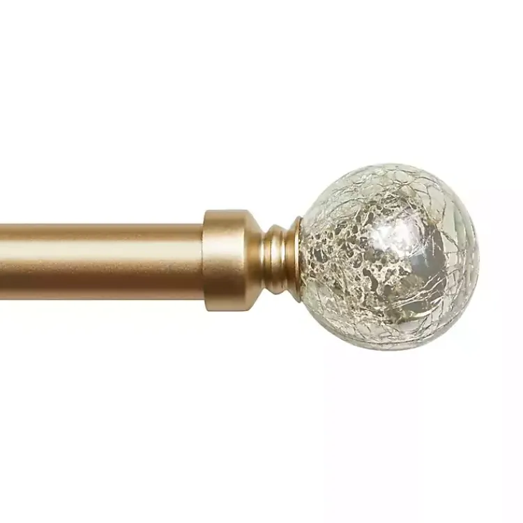 Kirklands Home Curtain Rods & Hardware|Gold Aged Mercury Sphere Curtain Rod, 72 in.