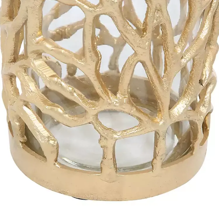 Hot Aluminum Coral Hurricane, 10 in. Candle Holders