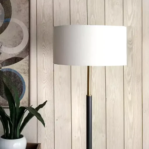 Kirklands Home Floor Lamps|Gold and Black Simple Stem Floor Lamp White