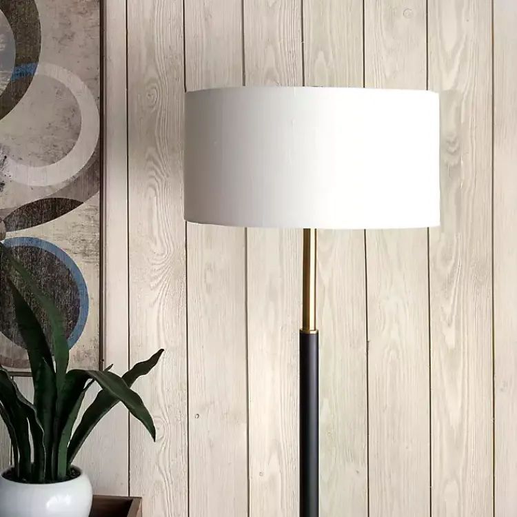 Kirklands Home Floor Lamps|Gold and Black Simple Stem Floor Lamp White