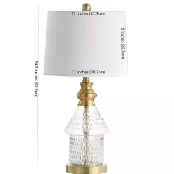 Kirklands Home Table Lamps|Gold and Clear Bubble Glass Table Lamp White