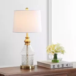 Kirklands Home Table Lamps|Gold and Clear Bubble Glass Table Lamp White