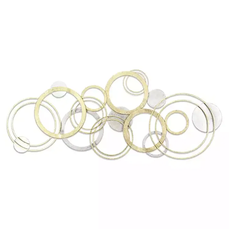 Kirklands Home Wall Plaques|Gold and Silver Metal Multi Ring Wall Plaque