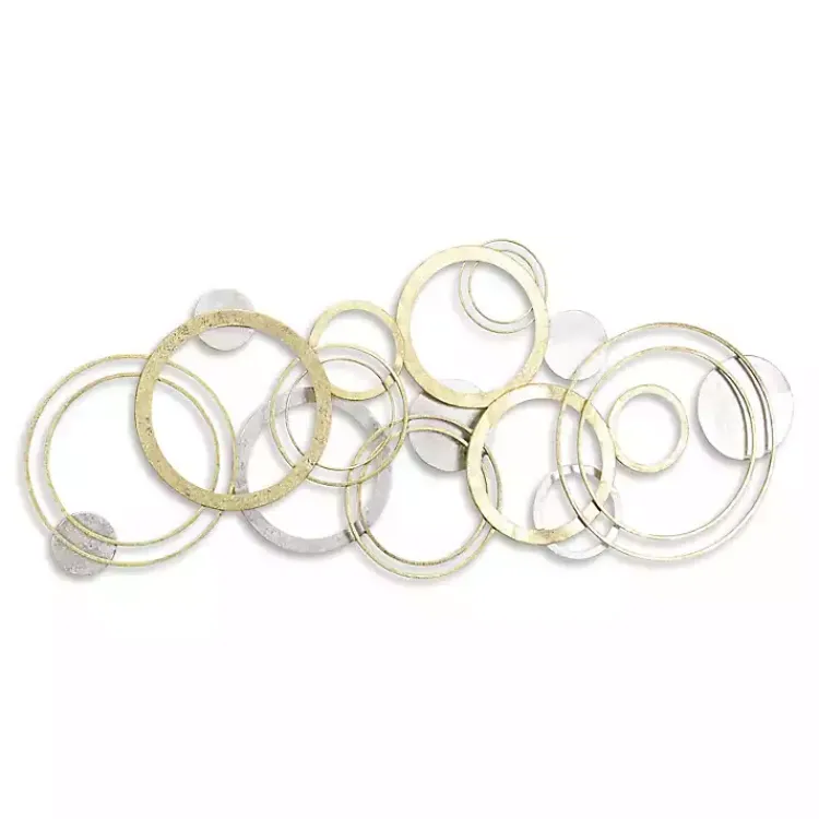 Kirklands Home Wall Plaques|Gold and Silver Metal Multi Ring Wall Plaque