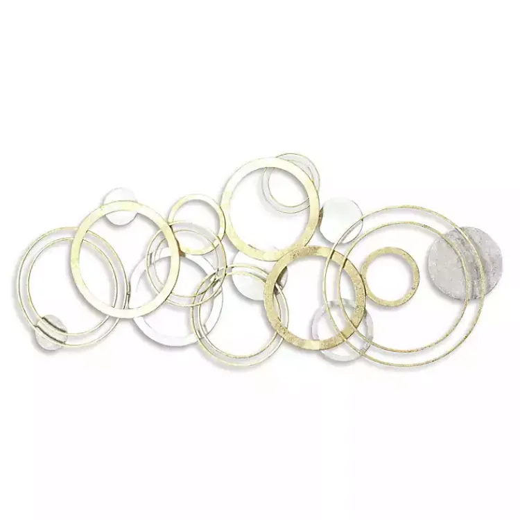 Kirklands Home Wall Plaques|Gold and Silver Metal Multi Ring Wall Plaque