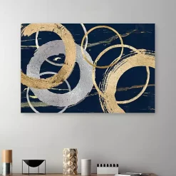 Kirklands Home Canvas Art|Gold and Silver Rings Canvas Art Print, 48x32 in.