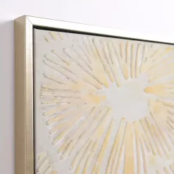 Kirklands Home Canvas Art|Gold and White Abstract Framed Canvas Art Print