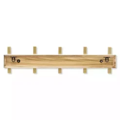 Kirklands Home Hooks|Gold and White 5-Hook Coat Rack