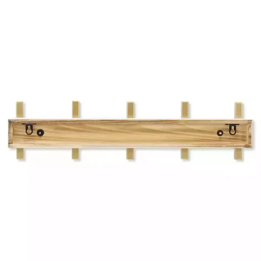 Kirklands Home Hooks|Gold and White 5-Hook Coat Rack