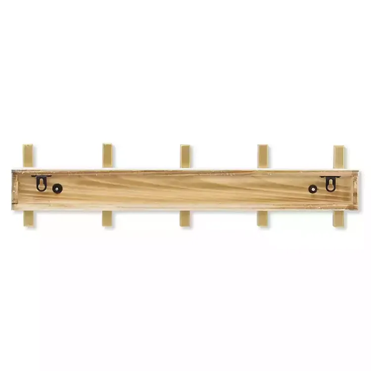Kirklands Home Hooks|Gold and White 5-Hook Coat Rack