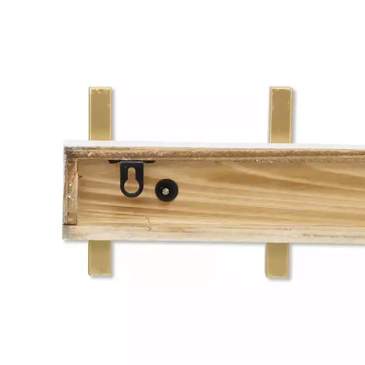 Kirklands Home Hooks|Gold and White 5-Hook Coat Rack