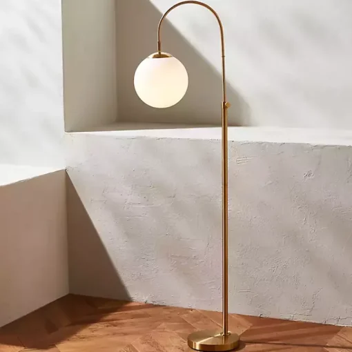 Kirklands Home Floor Lamps|Arch Globe Adjustable Floor Lamp Gold