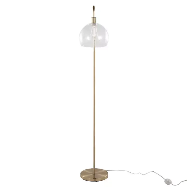 Kirklands Home Floor Lamps|Arch Metro Glass Globe Floor Lamp Gold