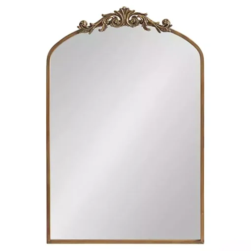 Kirklands Home Decorative Mirrors|Arendahl Arched Mirror, 24x36 in. Gold
