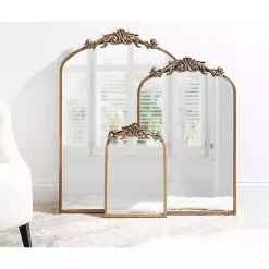 Kirklands Home Decorative Mirrors|Arendahl Arched Mirror, 24x36 in. Gold