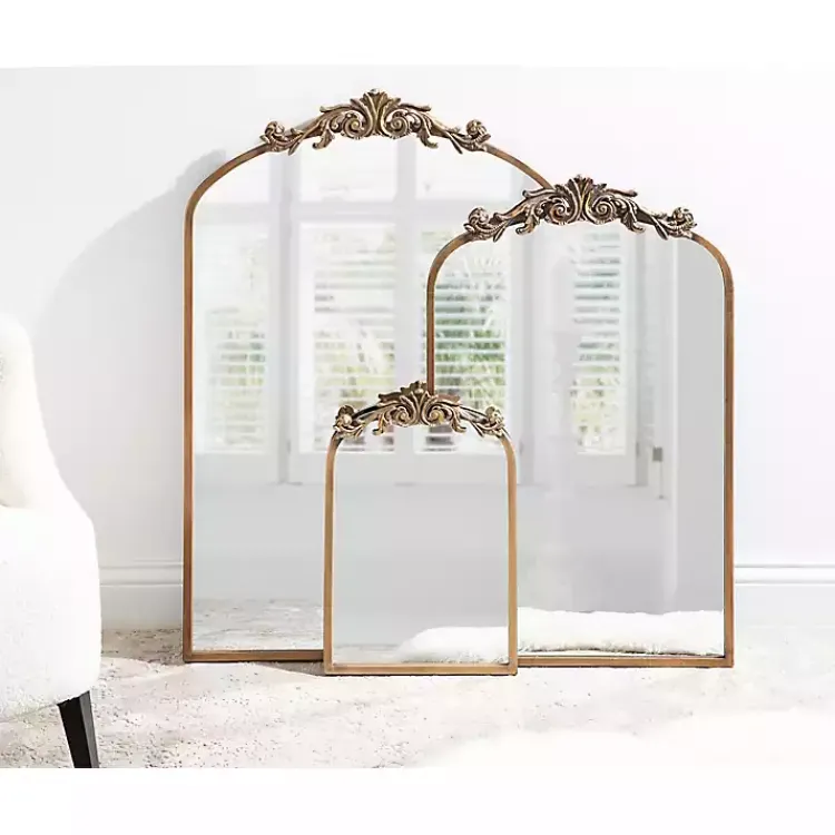 Kirklands Home Decorative Mirrors|Arendahl Arched Mirror, 24x36 in. Gold