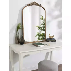 Kirklands Home Decorative Mirrors|Arendahl Arched Mirror, 24x36 in. Gold