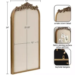 Clearance Gold Arendahl Arched Pinboard Memo & Chalkboards
