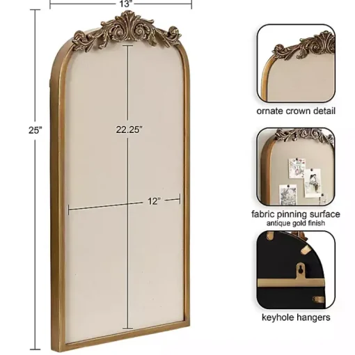 Clearance Gold Arendahl Arched Pinboard Memo & Chalkboards