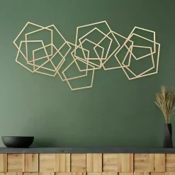 Kirklands Home Wall Plaques|Astraga Pentagon Plaque Gold