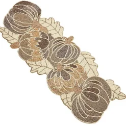 Kirklands Home Table Linens|Gold Beaded Pumpkin Harvest Table Runner