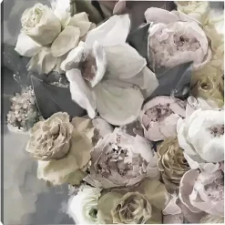 Kirklands Home Canvas Art|Gold Blushing Blooms Canvas Art Print