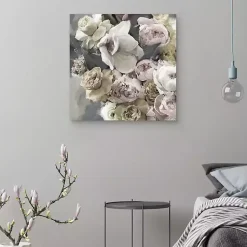 Kirklands Home Canvas Art|Gold Blushing Blooms Canvas Art Print