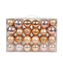 Discount Brown Shiny Matte Frosted 48-pc. Ornament Set Christmas Ornaments
