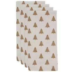 Outlet Gold Christmas Tree Napkins, Set of 4 Christmas Dining & Entertaining