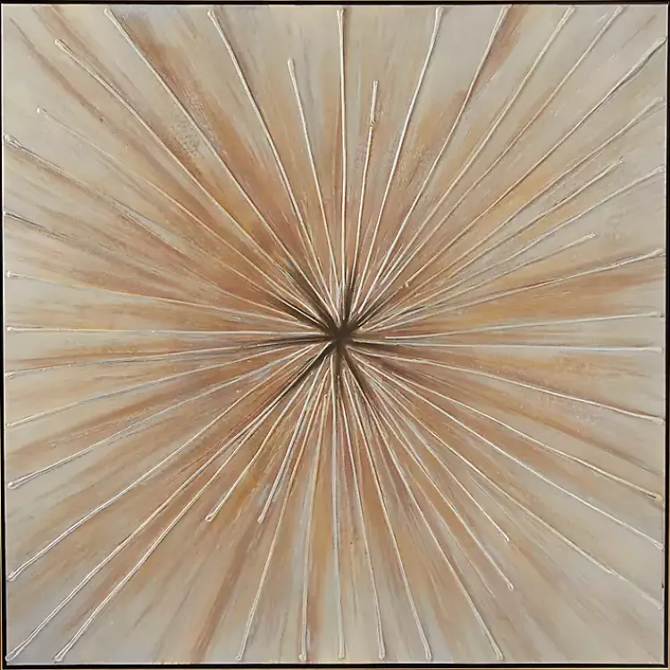 Kirklands Home Canvas Art|Gold Contemporary Burst Framed Canvas Art Print