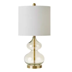 Kirklands Home Table Lamps|Curved Glass Table Lamps, Set of 2 Gold