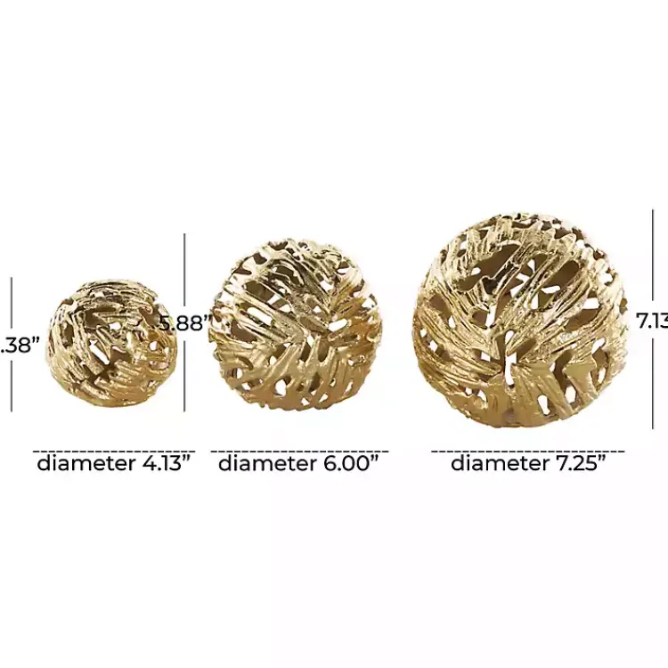 New Cut-Out Metal Orbs, Set of 3 Bowl Filler