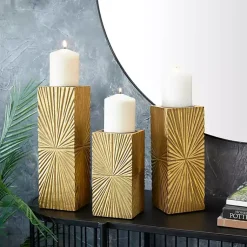 Hot Distressed Sunburst Candle Holders, Set of 3 Candle Holders