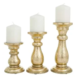 Hot Distressed Wood Candle Holders, Set of 3 Candle Holders